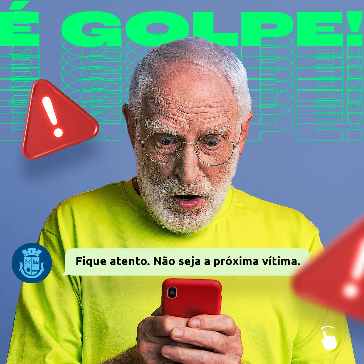 Alerta de golpe digital direcionado a idosos