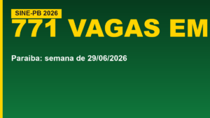 Sine-PB abre 771 vagas em 11&hellip;