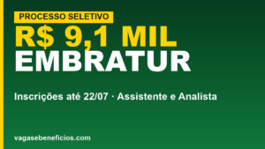 Embratur abre processo seletivo com salários&hellip;