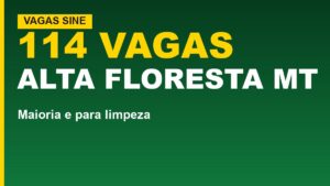 Sine Alta Floresta tem 114 vagas;&hellip;