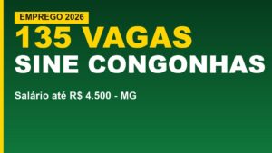 Sine Congonhas tem 135 vagas nesta&hellip;