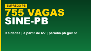 Sine-PB abre 755 vagas em 9&hellip;